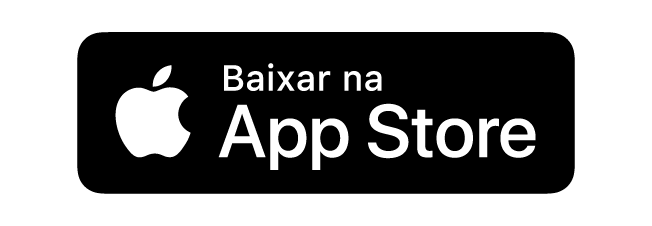 Imagem da plataforma App Store, com logo branco da maçã mordida da Apple, fundo preto e texto Baixar na App Store em branco