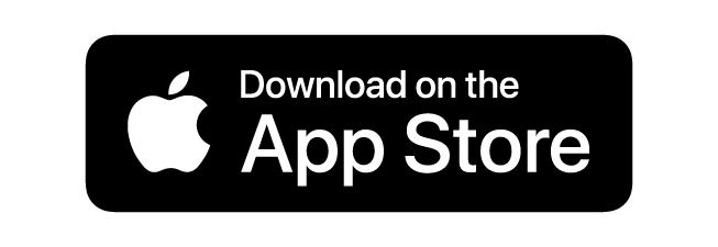 Imagem da plataforma App Store, com logo branco da maçã mordida da Apple, fundo preto e texto Baixar na App Store em branco