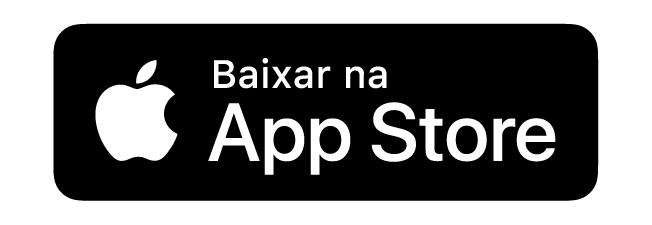 Imagem da plataforma App Store, com logo branco da maçã mordida da Apple, fundo preto e texto Baixar na App Store em branco